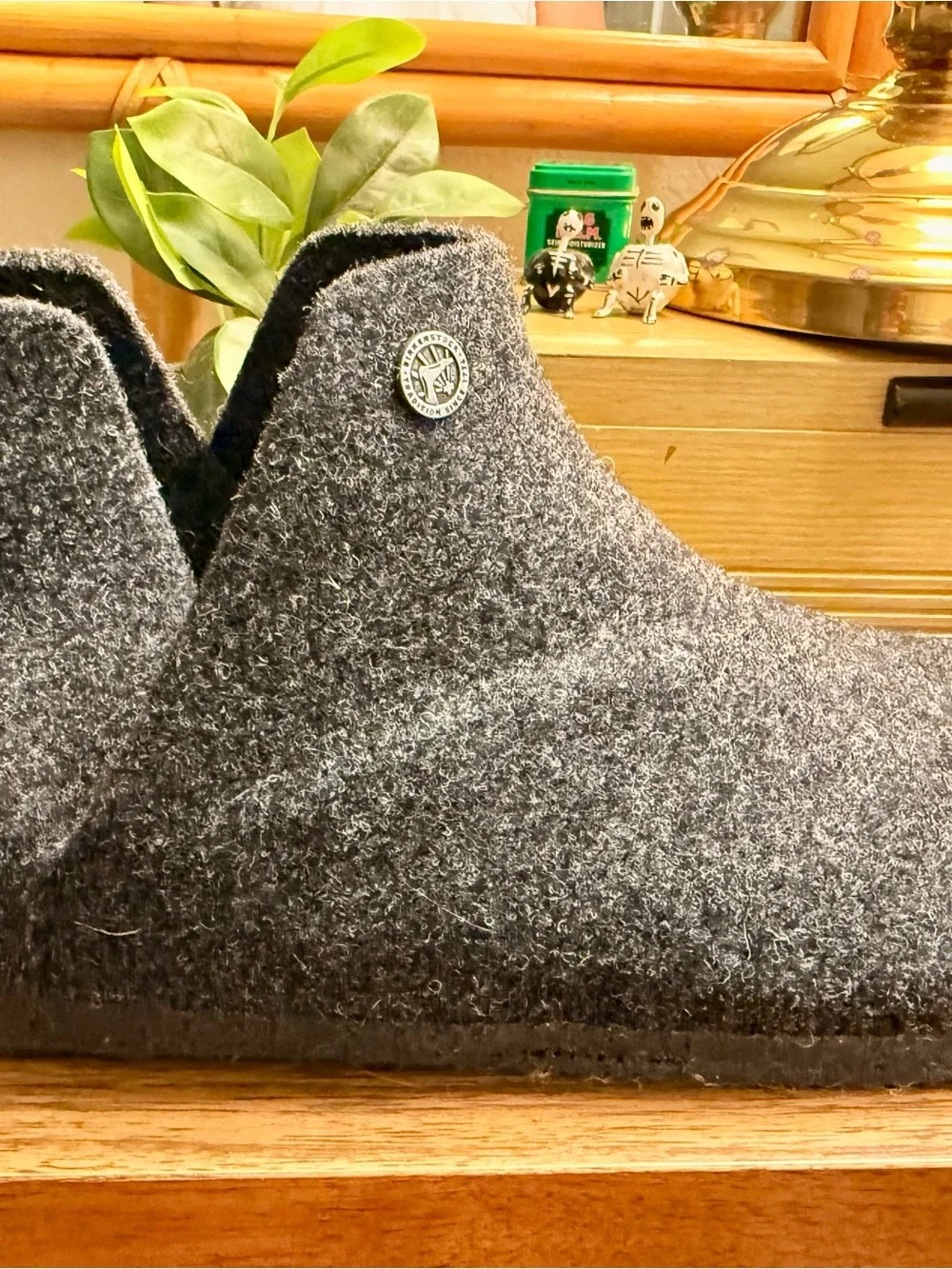 Birkenstock Men’s Andermatt Charcoal Gray Wool Slippers